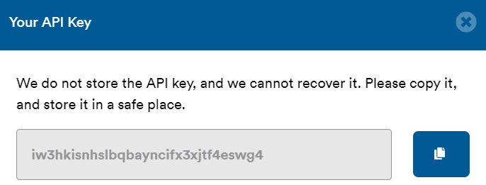 API Key Created