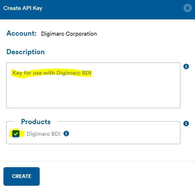 Create API Key Modal