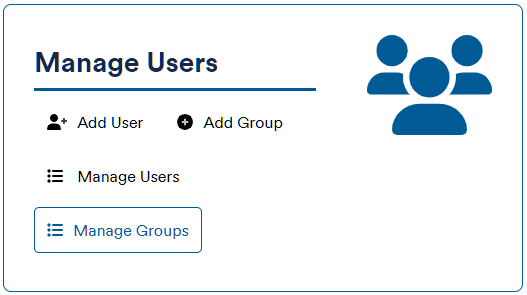 Select Manage Groups on the Manage Users tile
