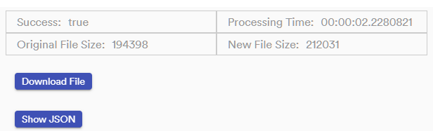 Table showing the successful application of a watermark